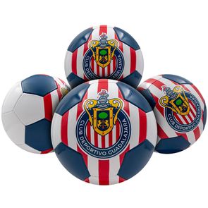 12 Pack Club Guadalajara Soccer Ball for Recreational Use, No. 5 S100 White