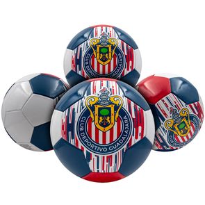 12 Pack Club Guadalajara Soccer Ball for Recreational Use, No. 5 S100 White